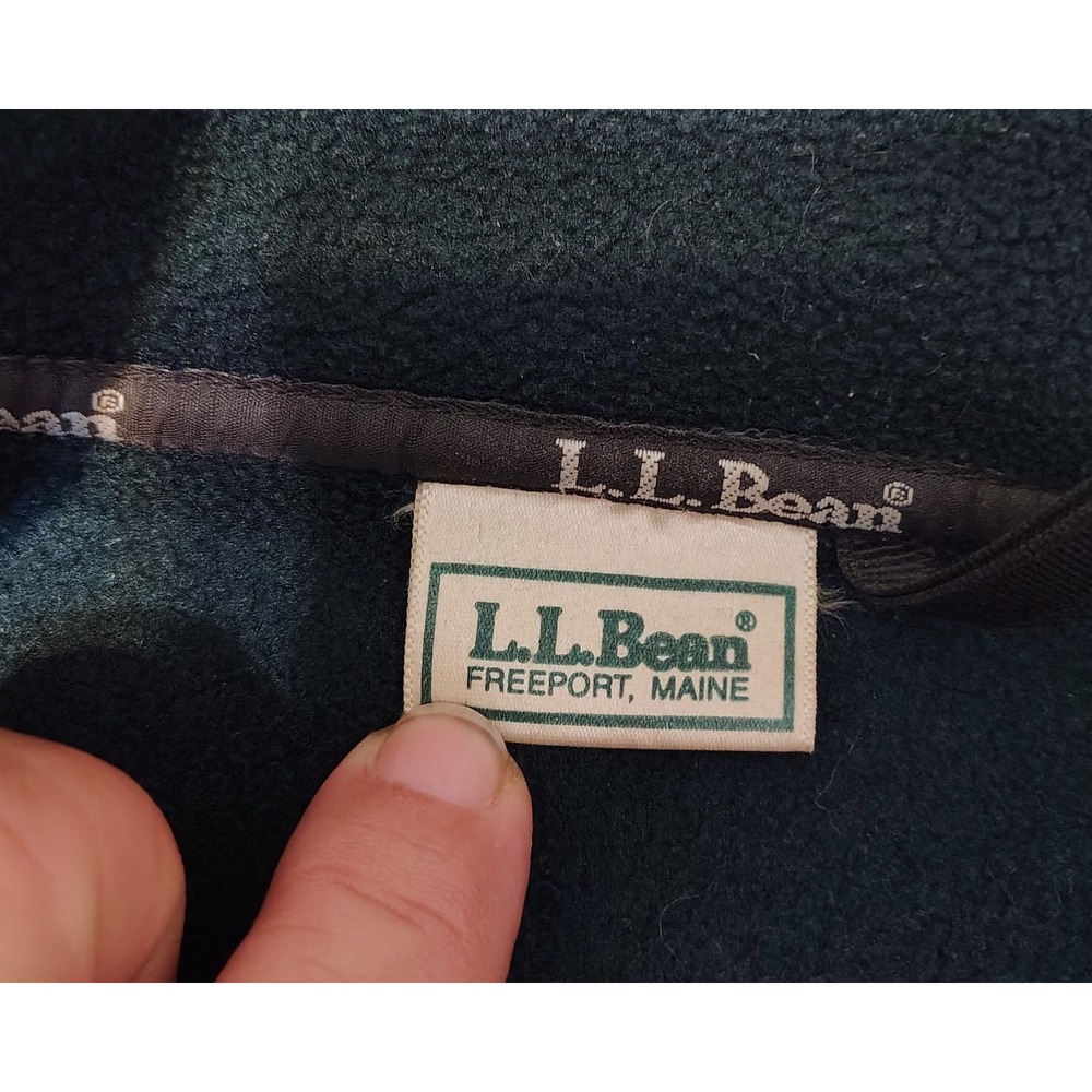 LL Bean Fleece Jacket Full Zip Dark Green Men's Casual Outdoor Warm Layer XXL HH - Picture 5 of 8